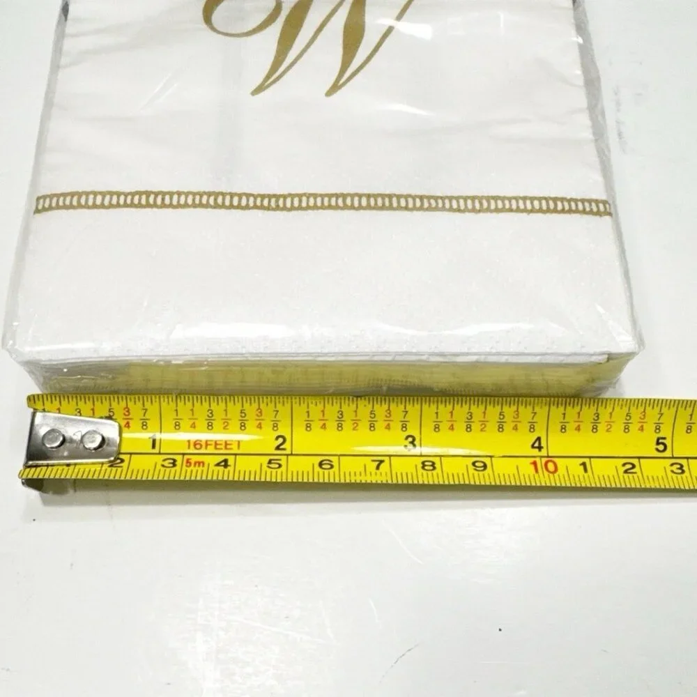 NEW!! 2 Packages of Caspari Paper Napkins With the Letter 'W' Hemstitch Script